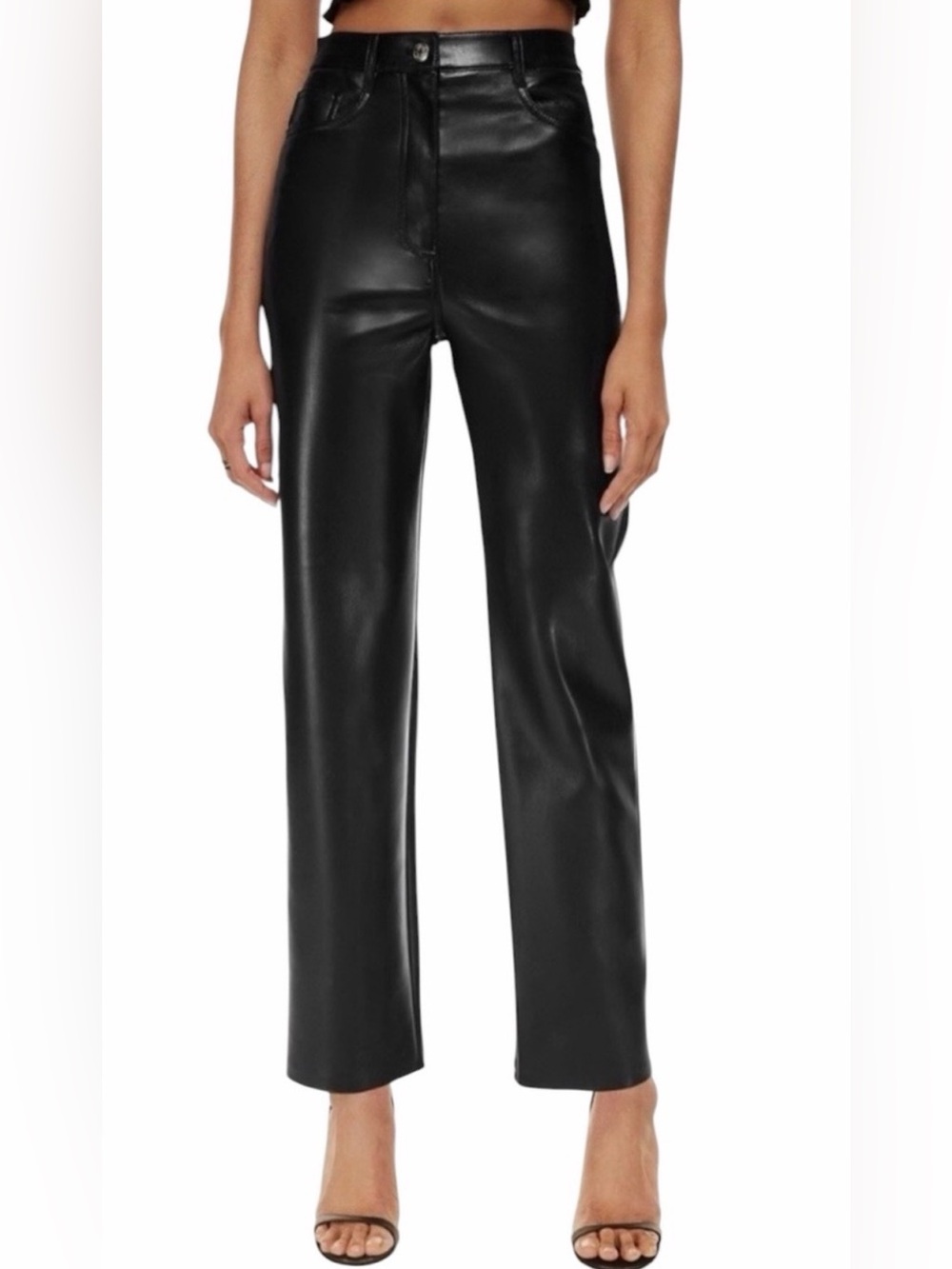 Aritzia Wilfred Melina Black Faux Leather Pants Size 2
